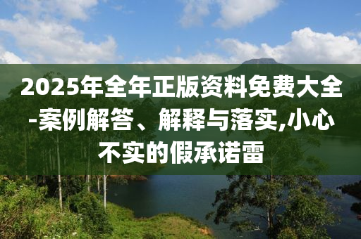 2025年全年正版資料免費大全-案例解答、解釋與落實,小心不實的假承諾雷