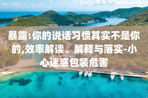 暴露:你的說話習(xí)慣其實(shí)不是你的,效率解讀、解釋與落實(shí)-小心迷惑包裝危害