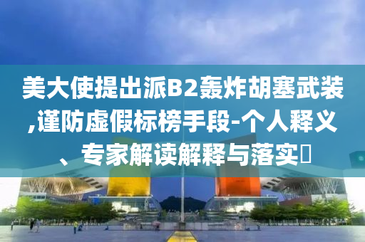 美大使提出派B2轟炸胡塞武裝,謹防虛假標榜手段-個人釋義、專家解讀解釋與落實?