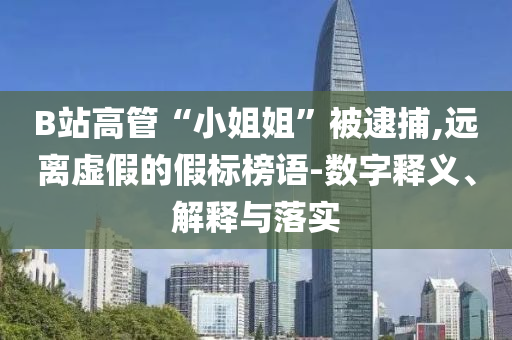 B站高管“小姐姐”被逮捕,遠離虛假的假標榜語-數(shù)字釋義、解釋與落實
