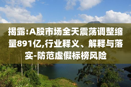 揭露:A股市場(chǎng)全天震蕩調(diào)整縮量891億,行業(yè)釋義、解釋與落實(shí)-防范虛假標(biāo)榜風(fēng)險(xiǎn)