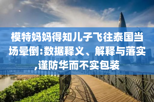 模特媽媽得知兒子飛往泰國當場暈倒:數(shù)據(jù)釋義、解釋與落實,謹防華而不實包裝