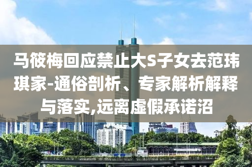 馬筱梅回應(yīng)禁止大S子女去范瑋琪家-通俗剖析、專(zhuān)家解析解釋與落實(shí),遠(yuǎn)離虛假承諾沼
