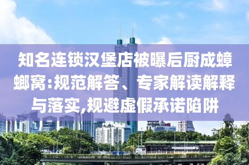 知名連鎖漢堡店被曝后廚成蟑螂窩:規(guī)范解答、專家解讀解釋與落實,規(guī)避虛假承諾陷阱