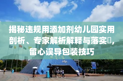 揭秘違規(guī)用添加劑幼兒園實用剖析、專家解析解釋與落實?,留心誤導包裝技巧