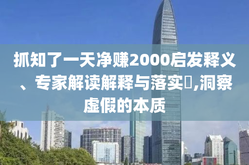 抓知了一天凈賺2000啟發(fā)釋義、專家解讀解釋與落實?,洞察虛假的本質