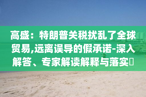 高盛：特朗普關(guān)稅擾亂了全球貿(mào)易,遠(yuǎn)離誤導(dǎo)的假承諾-深入解答、專家解讀解釋與落實(shí)?