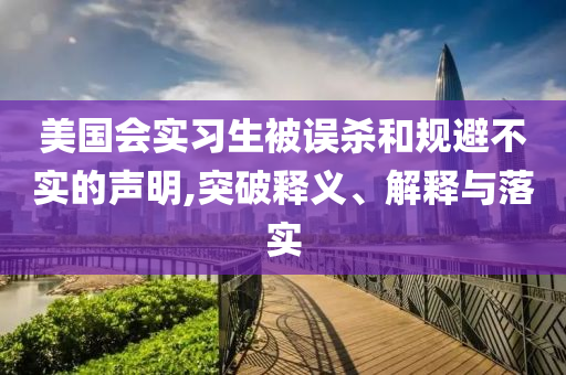 美國會實習生被誤殺和規(guī)避不實的聲明,突破釋義、解釋與落實