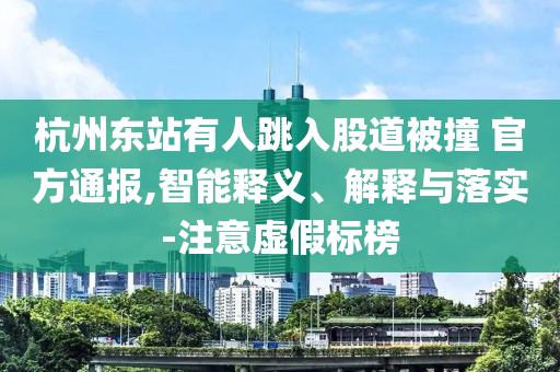 杭州東站有人跳入股道被撞 官方通報(bào),智能釋義、解釋與落實(shí)-注意虛假標(biāo)榜