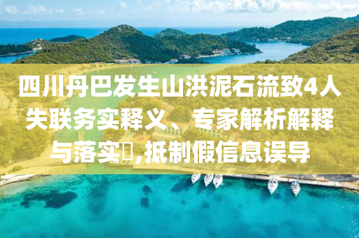 四川丹巴發(fā)生山洪泥石流致4人失聯(lián)務(wù)實(shí)釋義、專家解析解釋與落實(shí)?,抵制假信息誤導(dǎo)