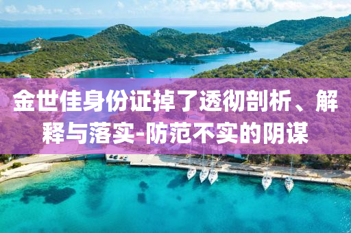 金世佳身份證掉了透徹剖析、解釋與落實-防范不實的陰謀