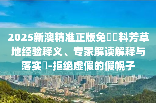 2025新澳精準正版免費資料芳草地經驗釋義、專家解讀解釋與落實?-拒絕虛假的假幌子