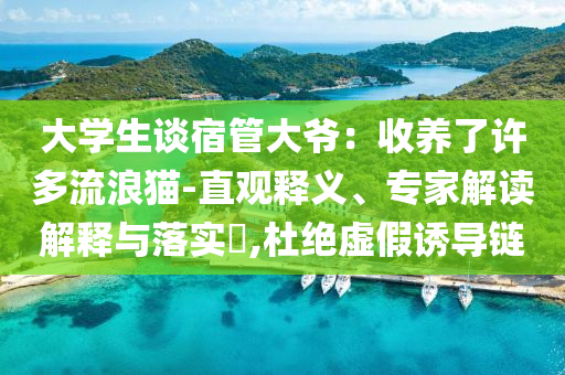 大學(xué)生談宿管大爺：收養(yǎng)了許多流浪貓-直觀釋義、專家解讀解釋與落實(shí)?,杜絕虛假誘導(dǎo)鏈