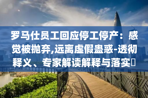羅馬仕員工回應(yīng)停工停產(chǎn)：感覺(jué)被拋棄,遠(yuǎn)離虛假蠱惑-透徹釋義、專家解讀解釋與落實(shí)?