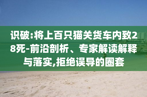 識(shí)破:將上百只貓關(guān)貨車(chē)內(nèi)致28死-前沿剖析、專(zhuān)家解讀解釋與落實(shí),拒絕誤導(dǎo)的圈套