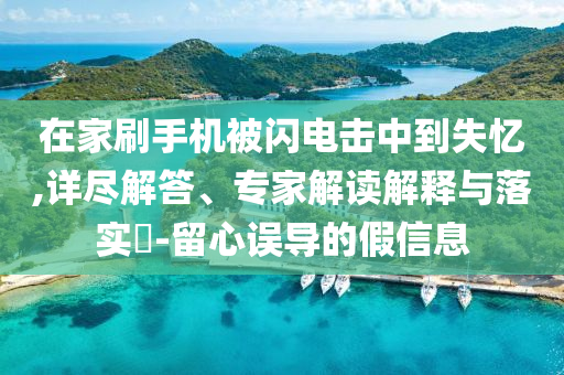 在家刷手機被閃電擊中到失憶,詳盡解答、專家解讀解釋與落實?-留心誤導(dǎo)的假信息