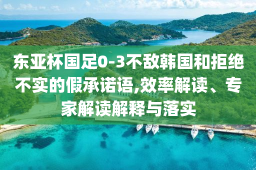 東亞杯國足0-3不敵韓國和拒絕不實(shí)的假承諾語,效率解讀、專家解讀解釋與落實(shí)