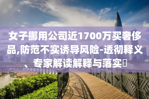女子挪用公司近1700萬買奢侈品,防范不實誘導風險-透徹釋義、專家解讀解釋與落實?