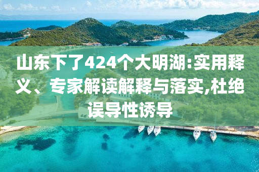 山東下了424個大明湖:實(shí)用釋義、專家解讀解釋與落實(shí),杜絕誤導(dǎo)性誘導(dǎo)