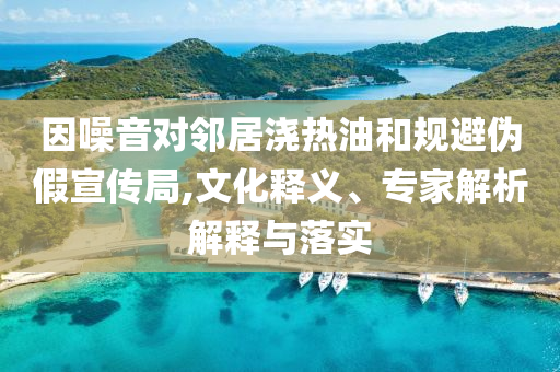 因噪音對(duì)鄰居澆熱油和規(guī)避偽假宣傳局,文化釋義、專(zhuān)家解析解釋與落實(shí)