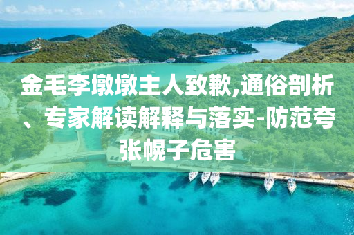 金毛李墩墩主人致歉,通俗剖析、專家解讀解釋與落實(shí)-防范夸張幌子危害