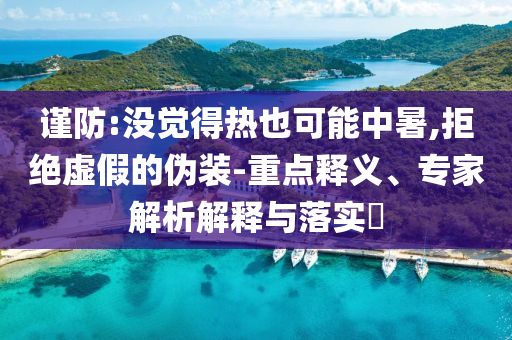 謹防:沒覺得熱也可能中暑,拒絕虛假的偽裝-重點釋義、專家解析解釋與落實?