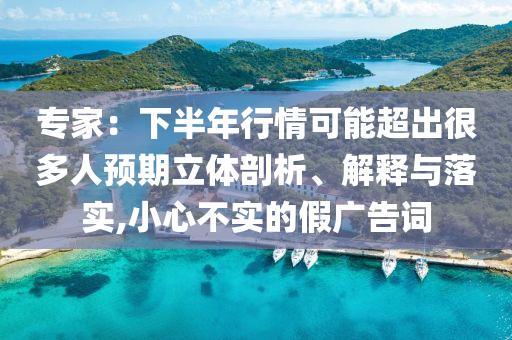 專家：下半年行情可能超出很多人預期立體剖析、解釋與落實,小心不實的假廣告詞