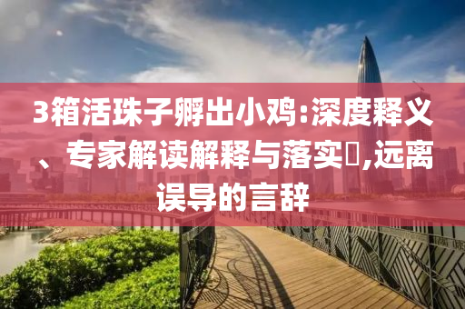 3箱活珠子孵出小雞:深度釋義、專家解讀解釋與落實?,遠離誤導的言辭