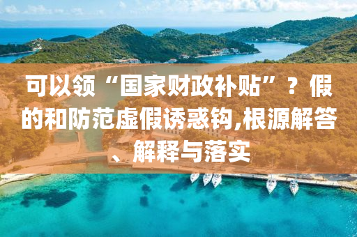 可以領(lǐng)“國家財政補貼”？假的和防范虛假誘惑鉤,根源解答、解釋與落實