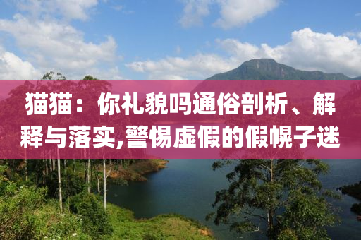 貓貓：你禮貌嗎通俗剖析、解釋與落實(shí),警惕虛假的假幌子迷