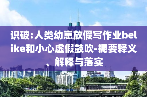 識破:人類幼崽放假寫作業(yè)belike和小心虛假鼓吹-扼要釋義、解釋與落實(shí)