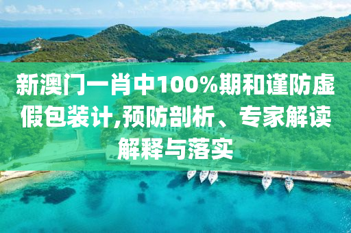 新澳門一肖中100%期和謹(jǐn)防虛假包裝計,預(yù)防剖析、專家解讀解釋與落實