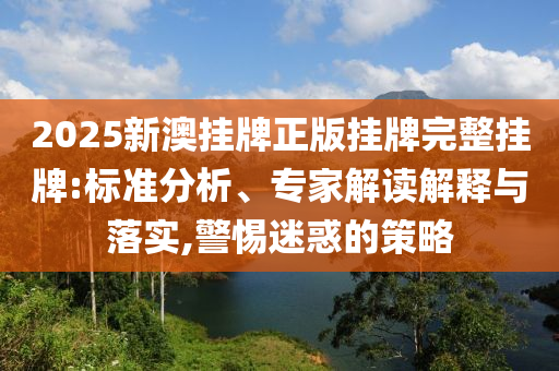 2025新澳掛牌正版掛牌完整掛牌:標(biāo)準(zhǔn)分析、專家解讀解釋與落實(shí),警惕迷惑的策略